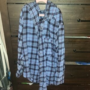 Blue and Black Plaid Women's Shirt